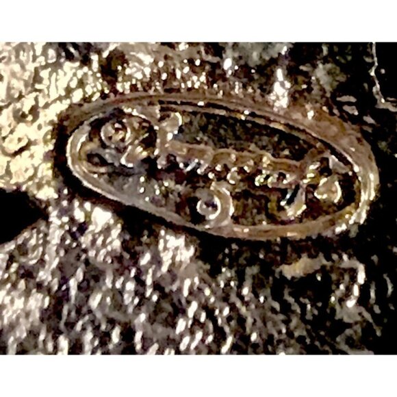 Vintage Danecraft Christmas Tree Brooch Pin Holiday Gold Tone Red Green Enamel S - Picture 6 of 10